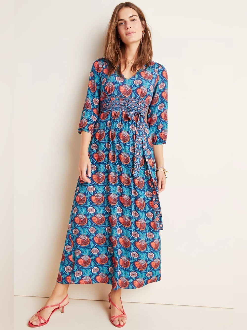 ANTHROPOLOGIE Maeve Zuri Printed Maxi Dress